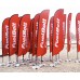 Beach flag with cross-shaped metal tube base and water bag, customized digital print