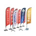 Beach flag with cross-shaped metal tube base and water bag, customized digital print
