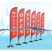 Beach flag with cross-shaped metal tube base and water bag, customized digital print